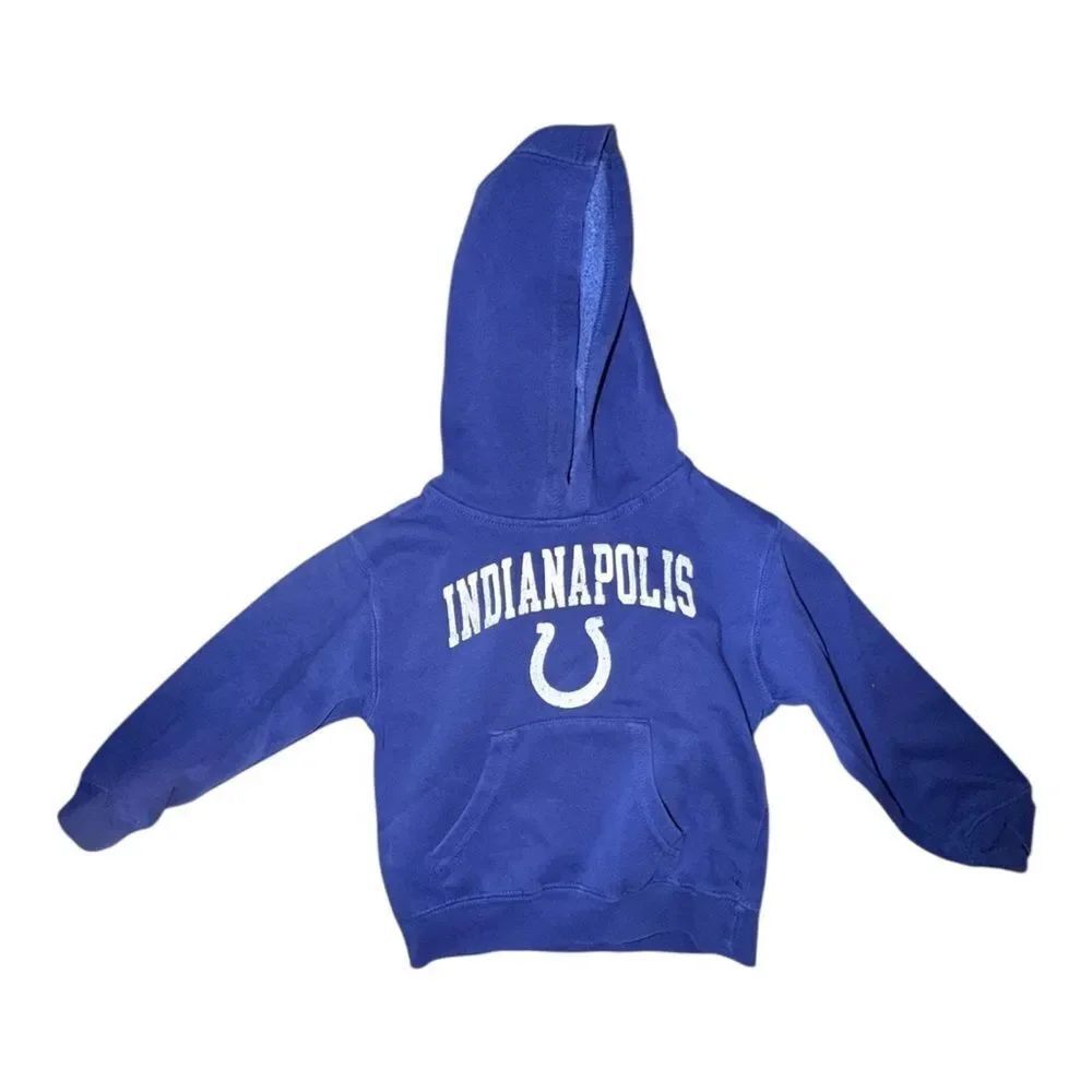 NFL Kids Indianapolis Colts Pullover Hoodie Sweatshirt Blue Unisex Size 4 EUC